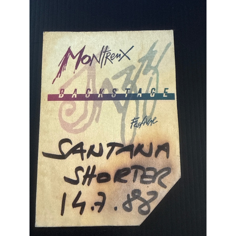 Vintage 1988 Montreux Jazz Festival Backstage Pass Santana Wayne Shorter 14.7.88
